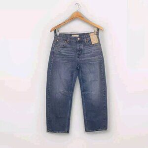Madewell Darted Barrel-Leg Jean Women's Size 25P Blue Denim Irmo Wash NS058 NWT